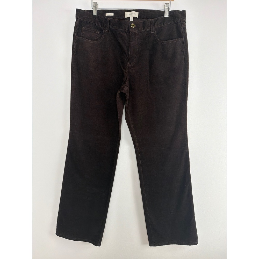 Talbots Corduroy Pants Size 14 Brown Signature Bootcut Stretch Cotton Casual